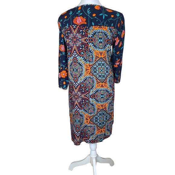 Fig & Flower Popover Tunic Blouse Womens Small Floral Bohemian Lightweight - Picture 5 of 11